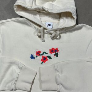 Nike Hoodie Center Floral Swoosh Size Small Sweatshirt Unisex